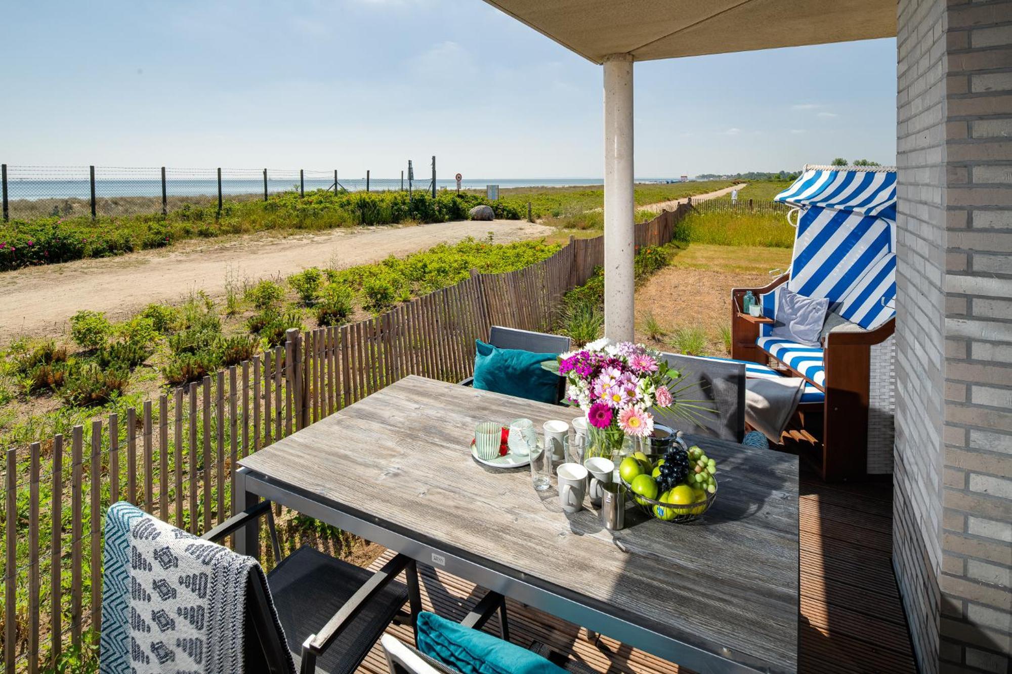 Beachterracefour- Eg, Meerblick, Terrasse, Kamin, Sauna Олпениц Екстериор снимка